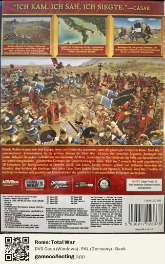 Rome: Total War Computer, Germany box back