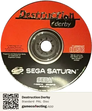 Destruction Derby Sega Saturn, PAL disc