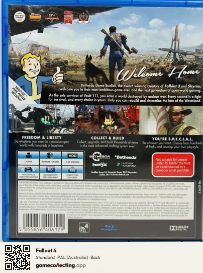 Fallout 4 PlayStation 4, Australia box back