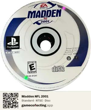 Madden NFL 2001 PlayStation, NTSC disc