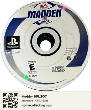 Madden NFL 2001 PlayStation, NTSC disc