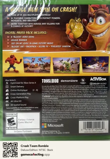 Crash Team Rumble Xbox Series X, NTSC box back