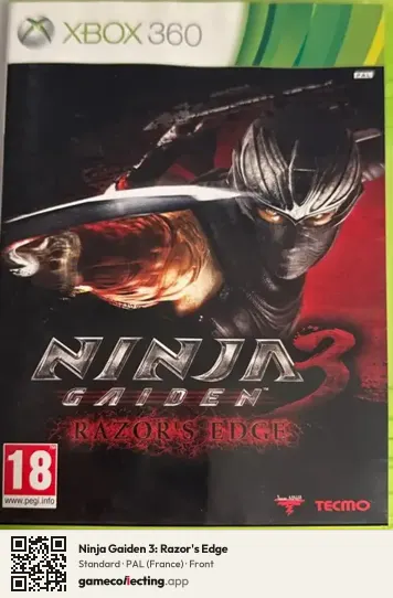 Ninja Gaiden 3: Razor's Edge Xbox 360, France box front
