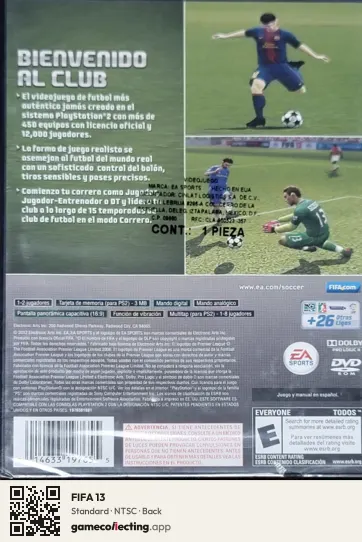 FIFA 13 PlayStation 2, NTSC box back