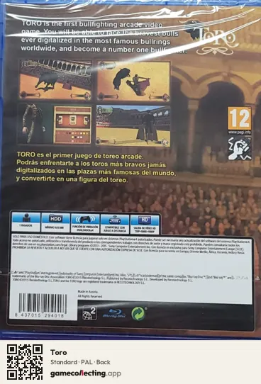 Toro PlayStation 4, PAL box back
