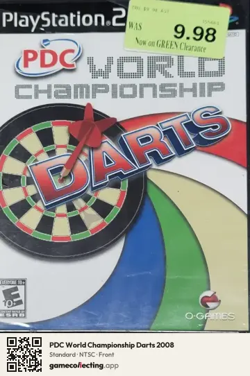 PDC World Championship Darts 2008 PlayStation 2, NTSC box front