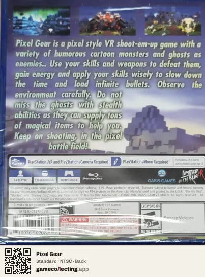 Pixel Gear PlayStation 4, NTSC box back