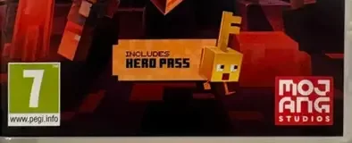 Minecraft Dungeons, the PEGI square on its front
