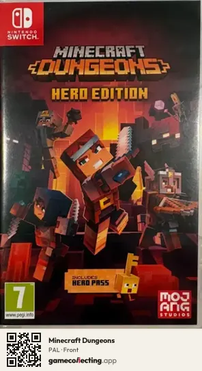 Minecraft Dungeons Nintendo Switch, PAL box front