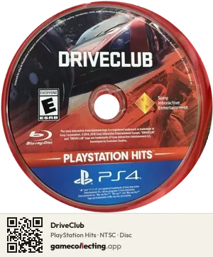DriveClub PlayStation 4, NTSC disc
