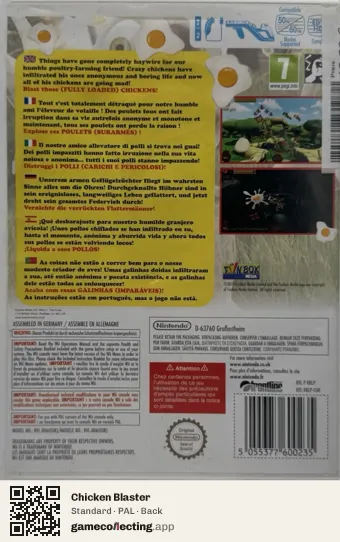Chicken Blaster Nintendo Wii, PAL box back