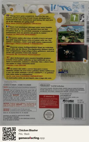 Chicken Blaster Nintendo Wii, PAL box back