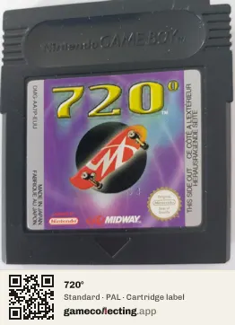 720° Game Boy Color, PAL cartridge label