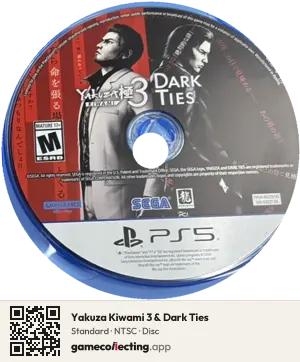 Yakuza Kiwami 3 & Dark Ties PlayStation 5, NTSC disc