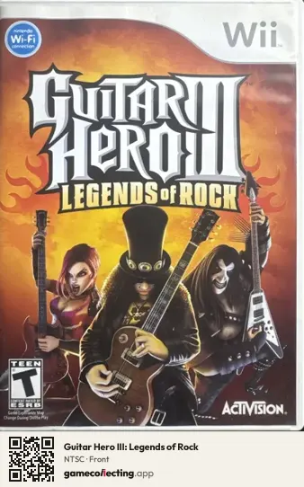 Guitar Hero III: Legends of Rock Nintendo Wii, NTSC box front