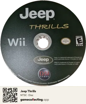 Jeep Thrills Nintendo Wii, NTSC disc