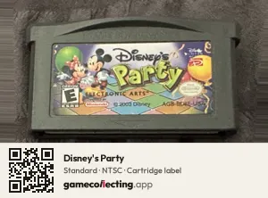 Disney's Party Game Boy Advance, NTSC cartridge label