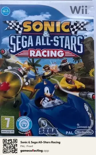 Sonic & Sega All-Stars Racing Nintendo Wii, PAL box front