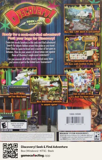 Discovery! Seek & Find Adventure Computer, NTSC box back