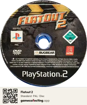 Flatout 2 PlayStation 2, PAL disc