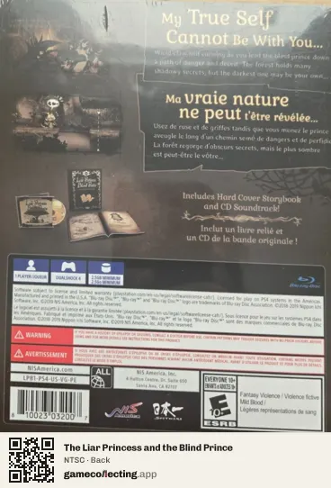 The Liar Princess and the Blind Prince PlayStation 4, NTSC box back