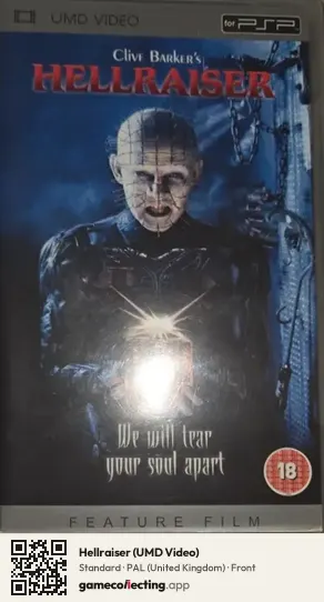 Hellraiser (UMD Video) PlayStation Portable, United Kingdom box front
