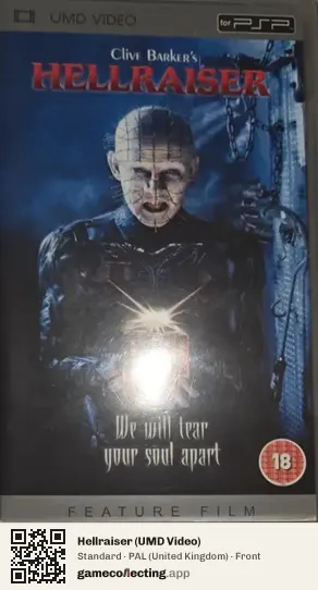 Hellraiser (UMD Video) PlayStation Portable, United Kingdom box front