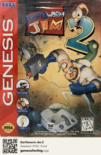 Earthworm Jim 2 Sega Mega Drive / Genesis, NTSC box front