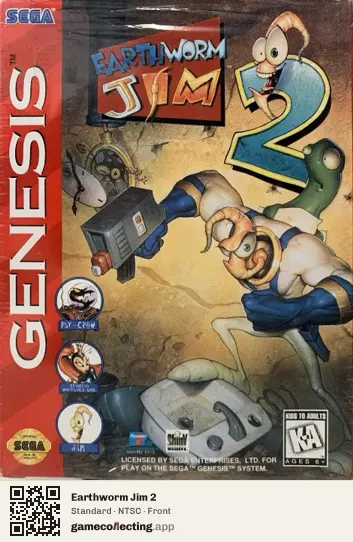Earthworm Jim 2 Sega Mega Drive / Genesis, NTSC box front