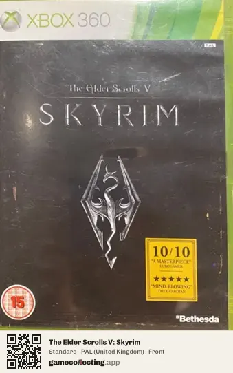 The Elder Scrolls V: Skyrim Xbox 360, United Kingdom box front