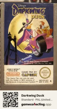 Darkwing Duck Nintendo Entertainment System, PAL cartridge label