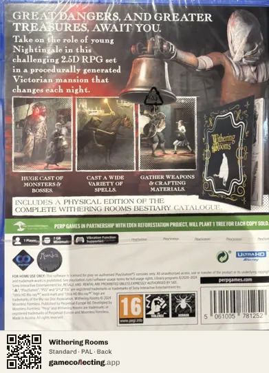 Withering Rooms PlayStation 5, PAL box back