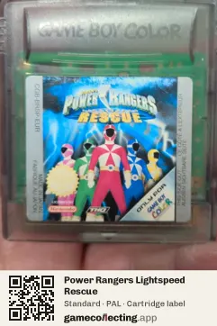 Power Rangers Lightspeed Rescue Game Boy Color, PAL cartridge label