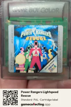 Power Rangers Lightspeed Rescue Game Boy Color, PAL cartridge label