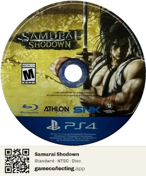 Samurai Shodown PlayStation 4, NTSC disc