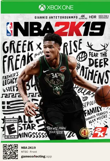 NBA 2K19 Xbox One, NTSC box front