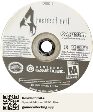 Resident Evil 4 Nintendo GameCube, NTSC disc