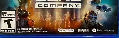 Star Wars Zero Company, the ESRB box on its front