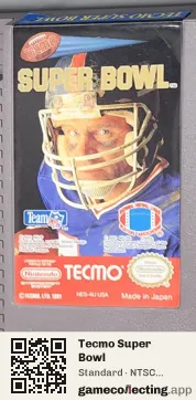 Tecmo Super Bowl Nintendo Entertainment System, NTSC cartridge label
