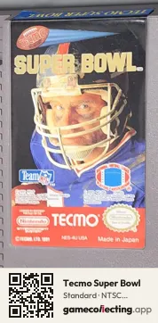 Tecmo Super Bowl Nintendo Entertainment System, NTSC cartridge label