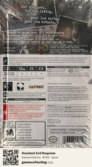 Resident Evil Requiem Nintendo Switch 2, NTSC box back