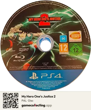 My Hero One's Justice 2 PlayStation 4, PAL disc