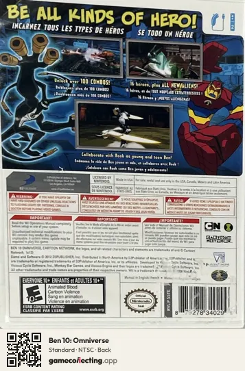 Ben 10: Omniverse Nintendo Wii, NTSC box back