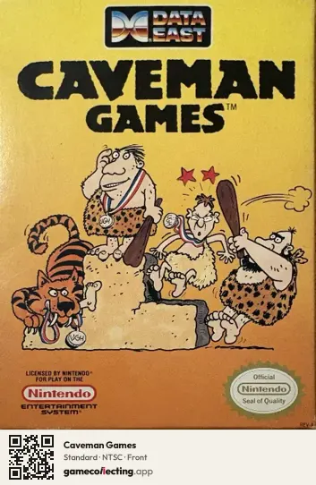 Caveman Games Nintendo Entertainment System, NTSC box front