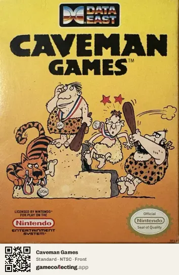 Caveman Games Nintendo Entertainment System, NTSC box front