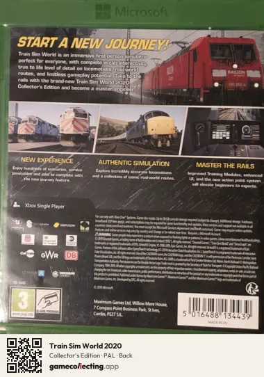 Train Sim World 2020 Xbox One, PAL box back