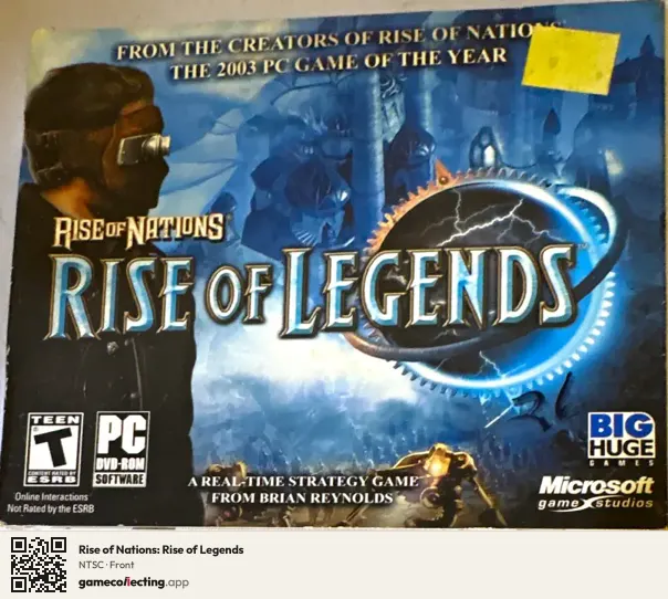 Rise of Nations: Rise of Legends Computer, NTSC box front
