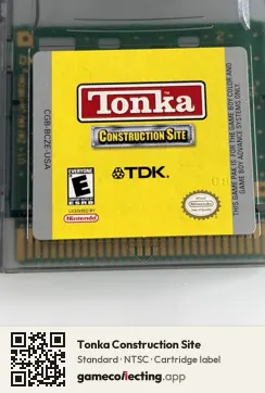 Tonka Construction Site Game Boy Color, NTSC cartridge label