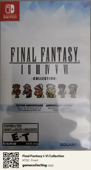 Final Fantasy I-VI Collection Nintendo Switch, NTSC box front
