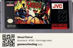 Ghoul Patrol Super Nintendo Entertainment System, NTSC cartridge label